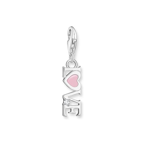 Colgante Love de THOMAS SABO con corazón rosa en plata de ley 925 y esmalte