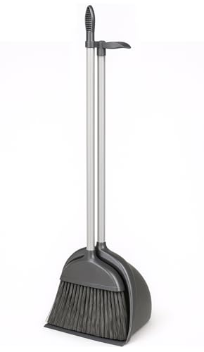 Best House Broom Dustpan Set Long Handle Broom and Dustpan, Dustpan and Brush Set for Sweeping and Cleaning - (Gray, 1 Set)
