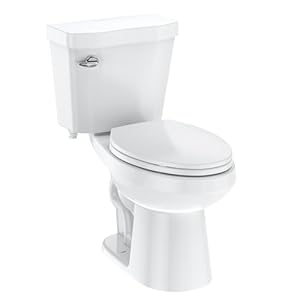 Senfot Two Piece Toilet Elongated ADA 17.5″ Height, Side Press Flush Split Toilet with Under-Locking Lid, Toilets for Bathrooms Comfort, Powerful Flushing American Standard Toilet, White