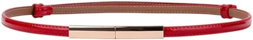 Belts for Women, Waist Belt Women's Waist Belts Fashion Versatile Pair Buckle Thin Belt Decorative Thin Belt Dress Belt(Red)