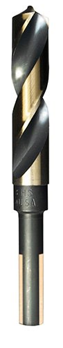 Norseman Drill & Tool 29740 - Reduced Shank Drill Bit - 13/16 in, High Speed Steel, Gold & Black Oxide Finish, 1/2 in Shank Dia, 6 in OAL
