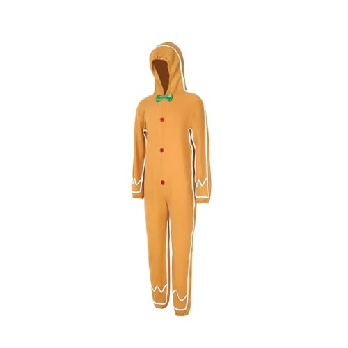 APLVFFZH Disfraz de Hombre de Jengibre para Adultos, Disfraz de Navidad para Fiesta, Juego de rol, Accesorio fotográfico, S