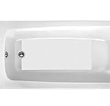 16'x40' Matte White Self-Adhesive Vinyl Non Slip Bath Mat Safety Anti Skid Bathtub Placemat with Drain Cut Out Peel and Stick for Shower Floor Boat Area