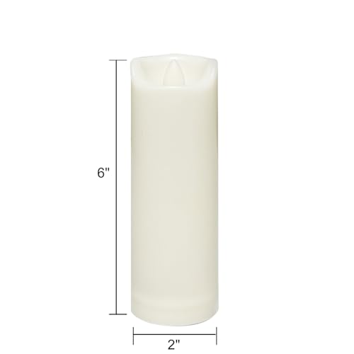 Image of 2 inchx 6 inch LED Flameless Candles with Timer Battery Operated Outdoor LED Lights Fake Flickering Waterproof Candles for Home Decorations Garden Decor Wedding Party Christmas Party Set of 2