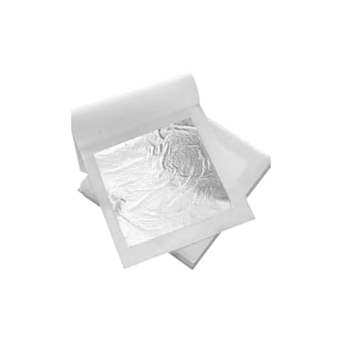 100% Pure, 60 x 60 mm Set of 20 Silver Foil Sheet Edible Food Free Cover
