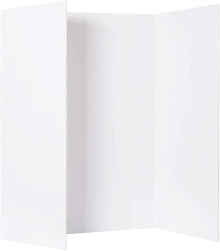 PROTECTAFILE Tri-Fold Spotlight Foam Presentation Board 840 x 594mm(A1-A2) Ideal for Showcasing Artwork & Projects -Lightweight Fold Presentation Board,Foldable Display for School (WHITE, 1 PACK)