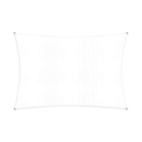 Lumaland Sonnensegel Rechteckig 3 x 4 Meter | Wetterbeständiger Sonnenschutz inkl. Befestigungsseile | Terrasse, Garten & Balkon Schattenspender aus HDPE Segelstoff mit UV Schutz [Weiß]
