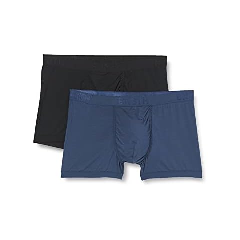 BN3TH Men's Classics Trunk 2-Pack Base-Layer-Underwear, Black Navy, S Cover