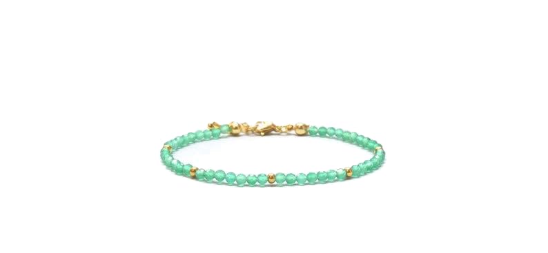 Bracelet anti-ternissement LKBEADS en argent et perles fines pour peau sensible