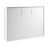 Bestar Queen Size Horizontal Murphy Bed, 80-inch, for Bedroom or Guestroom, Claremont Collection, Modern, White