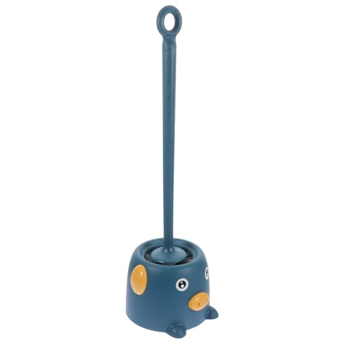 SHINEOFI Cepillo para Inodoro de Mango Largo con Cerdas Suaves Color Azul Material Plástico Seguro con Soporte Práctico para Limpieza Higiénica del Baño Hogar