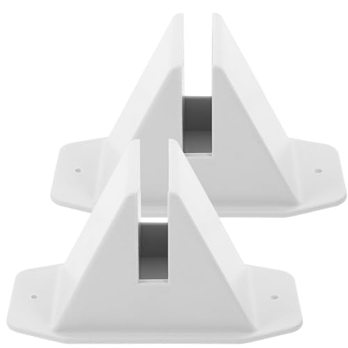 Sewroro 2 Stück Gartenzaunfüße Kunststoff Zaunfundament für Kleine Zäune mit Befestigungslöchern Weiß Garten Zaunzubehör für Hof und Rasen