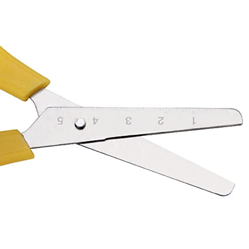 Lansonee 4 Pieces of Children's Scissors with Cm Scale Steel Pre-School Plastic Handle Handmade Scissors for Cutting Art DIY Craft Student Teaching Discount Supplies