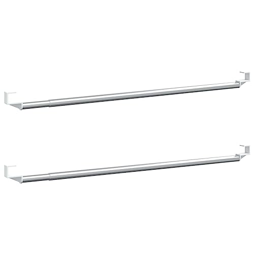 "vidaXL Adjustable Aluminium Curtain Rails, White and Silver, Easy Installation, Versatile Use for Home Decor"