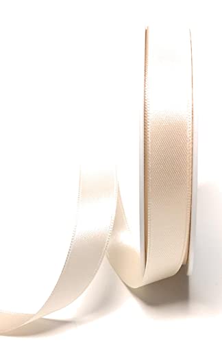 s.dekoda Satinband 25m x 15mm Creme - Elfenbein Schleifenband Dekoband...
