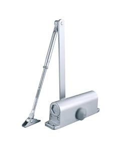 Chiudiporta Automatico Idraulico con Fermo Tenere Aperto Chiudiporta a Molla Regolabile, Tampone Chiuso uso Commerciale e Domestico Certificazione EN1154 Lega di Alluminio (MEDIUM MAX 70 Kg)