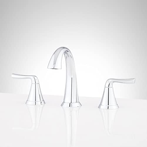 Signature Hardware 447901 Provincetown 1.2 GPM Widespread Bathroom Faucet with Metal Lever Handles and Pop-Up Drain Assembly
