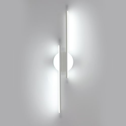 Riserva Applique da Interno Moderno, 24W Lampada da Parete LED, Bianco Applique Led in Alluminio per Camera da Letto, Soggiorno, Corridoio, Balcone, 6500K Bianco Freddo