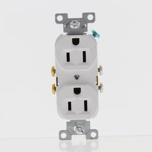 #US 2 White Commercial Grade Outlet Receptacles 5-15R 15A 125V Bulk CR15W