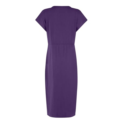 Business Casual Dresses for Women 2025 Cap Sleeve Knee Length Twist Front Dress Elegant Round Neck Summer Dresses3