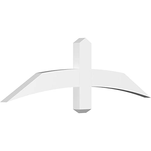 Ekena Millwork GBP048X14X0204BEL00 Bellingham Architectural Grade PVC Gable Brackets 48"W x 14"H x 2"D x 4"F, 7/12 Pitch