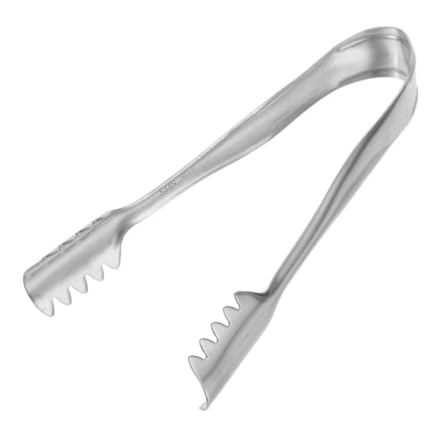 PRETYZOOM Professional Grade Ice Tongs Multi-function Household Grill Tong for Ice Cubes Sugar Cubes Bread Clips Lightweight Portable Stainless Steel Silver