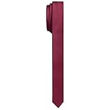 DecTwig Men's Skinny Maroon Ties Solid Color Formal Neckties 1.58' (4CM) Slim Striped Thin Burgundy Ties For Men