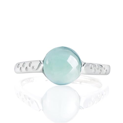 CYJAZNHH Bague en pierre de Jade, Bague en jade vert for femme, argent S925, réglable, 15-21 mm – vue 3