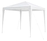 SONLEX Garten-Pavillon 3 x 3 m, wasserdicht, inklusive Heringe, Abspannseile, Eckverbinder, Material PE-Plane 110 g/m², Metallgestänge lackiert, Stecksystem Montage ohne Werkzeug, weiß