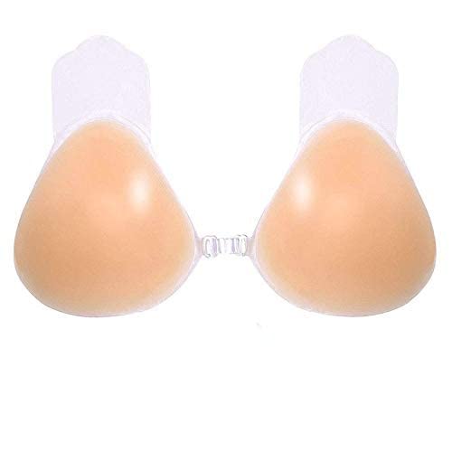 MAYCREATENipple Cover Reusable for Women, Adhesive Bra Strapless Sticky Push Up Silicone Reusable Invisible Lifting Bra for Women with Nipple Covers, C/D Cups