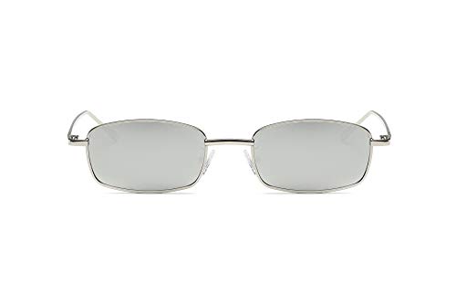 FEISEDY Vintage Small Rectangle Sunglasses Women Men Retro Trendy Square Metal Frame Sun Glasses B22953