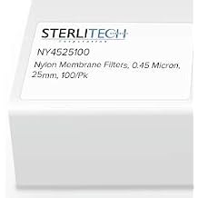 Sterlitech Nylon Membrane Filter, 0.45 Micron Pore Size, 25mm Diameter, 100/pk, NY4525100