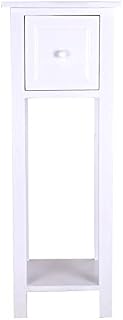 Shoze Slim Bedside Table 25x25x70cm Narrow Wooden Nightstand with Drawer Small Side Table Telephone Table for Small Spaces Tall Narrow Side End Tables for Hallway Living Room