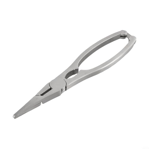 Eawfgtuw Ensemble d'outils de fruits de mer avec pince à crabe, aiguille et pince à crevettes pour homard et noix, ustensiles de cuisine ergonomiques en métal avec boîte de rangement, argent