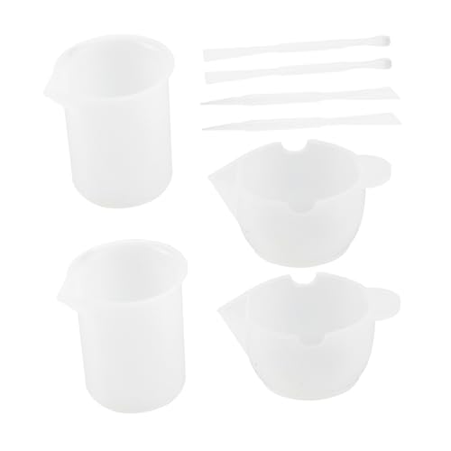STOBOK 8 Pcs Glue Tool Pigment Mixing Cup Stirring Rod Pigments Mixing Pigment Toning Cup Pigment Stirring Cup Pigment Coloring Cup Colour Mixing Cup Stir Bar White re-usable