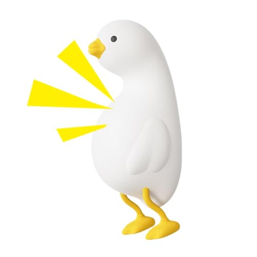 Lámpara de luz suave, diseño de pato, luz nocturna de silicona, control táctil, carga USB, interacción de voz, luz de ambiente para niños pequeños