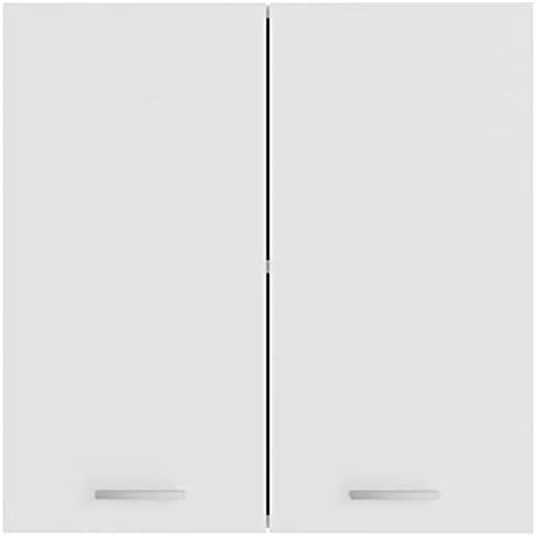 Tidyard Kitchen Cabinet Double Door Sonoma Storage Unit Chipboard High Gloss White 60W x 46D x81.5H cm