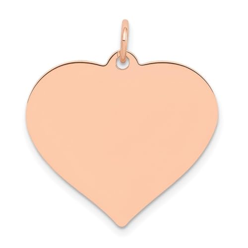 Abalorio de disco de corazón de 14 quilates en oro rosa, oro blanco, oro amarillo y variedad de opciones, Oro rosa