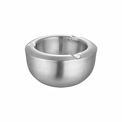 Anything & Everything Stainless Steel Ashtray for Home & Office – Heavy Duty Windproof Cigarette Ash Tray with 3 Notches – Modern Matte Finish, Rustproof & Easy to Clean 2