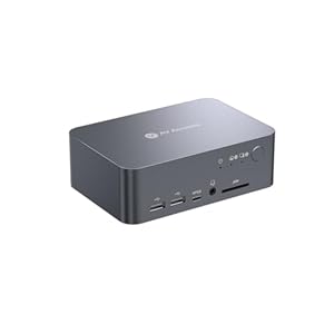 AV Access KVM Switch Docking Station for a Laptop and Desktop Dual Monitor, 1G Ethernet, EDID, Type-C 60W Charging for Laptop, USB 3.0 4K KVM Switch with HDMI and DisplayPort, Dual 4K@60Hz,1080P@240Hz