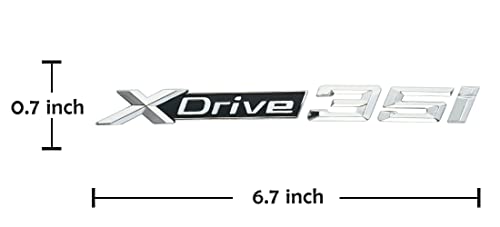 Image of 1Pc X Drive 35i Emblem 3D Badge Decal Nameplate Trunk Sticker Replacement for XDrive35i Cars (Silver Black)