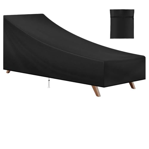 AOOWU Gartenliege Abdeckung, Gartenliegenbezug Reißfest Oxford Schutzhülle Wasserdicht & Winddicht & UV-Schutz für abdeckhaube liegen, Schutzhülle für Sonnenliege Liegestuhl Deckchair (200×70×40/75cm)