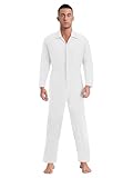 ranrann Adult Coverall Jumpsuit Flexibility Electric Welding Suit Coveralls For Unisex Overalls White Large