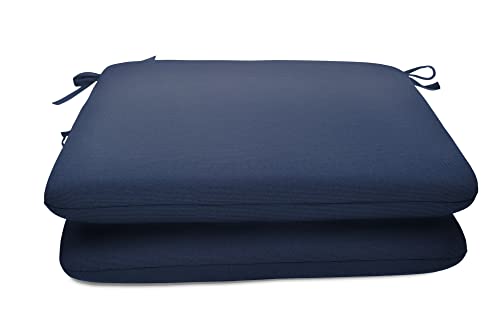 Naturesroom Sunbrella Patio Cushions - (2 Pack) - 18'' W x 18'' L x 2.5'' T, Outdoor Chair Cushion with Comfort, Style & Durability Designed for Outdoor Living - Made in The USA, Navy (DS566PK2-3012)