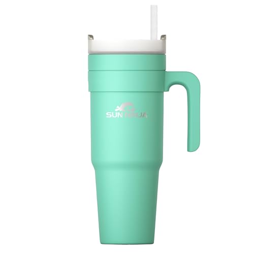 Image of SUN NINJA 40oz Insulated Tumbler, Stainless Steel, Light Green