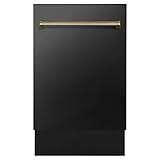 18 Inch Black Dishwasher Review - The Best Choice For Your Home! 29 ZLINE Autograph Edition 18' Compact 3rd Rack Top Control Dishwasher in Black Stainless Steel with Champagne Bronze Handle, 51dBa (DWVZ-BS-18-CB)