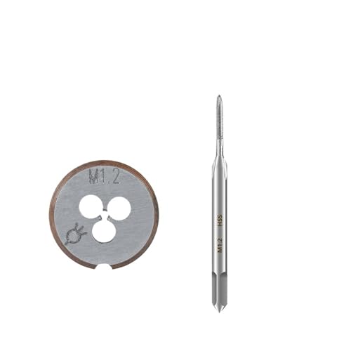 Grifo y troquel de tornillo métrico, 2 uds., M1, 1, 4, 6, 7, 8, herramientas taladro rosca for máquina mano derecha(2pcs M1.2x0.25)