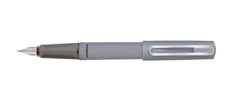 Image of Unomax Brio Fountain Pen| Stainless Steel Nib With Iridium Tip| Designer Metal Clip| Multicolor Body| 3 Jumbo Ink Cartridges & 1 Ink Converter Included| Blue Ink| Pack of 2