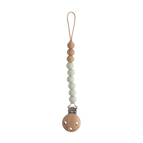 Image of mushie 100% Silicone Baby Pacifier Clip BPA Free | Eva (Sage)