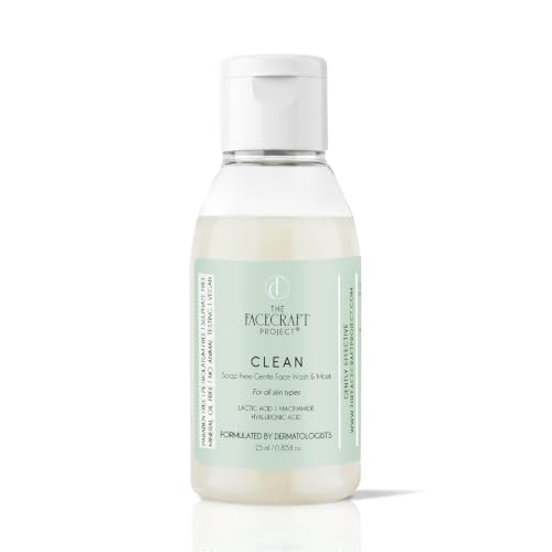 Image of THE FACECRAFT PROJECT Face Cleanser Gentle Gel Face Wash | Soap Free Daily Use with Hyaluronic Acid Lactic Acid Hydrating Mask for All Skin Types, 25 ml